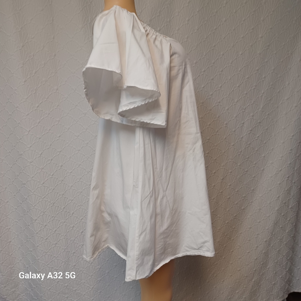 a.peach Women Dress Mini Size M White Off-Shoulder Dress - Picture 6 of 14
